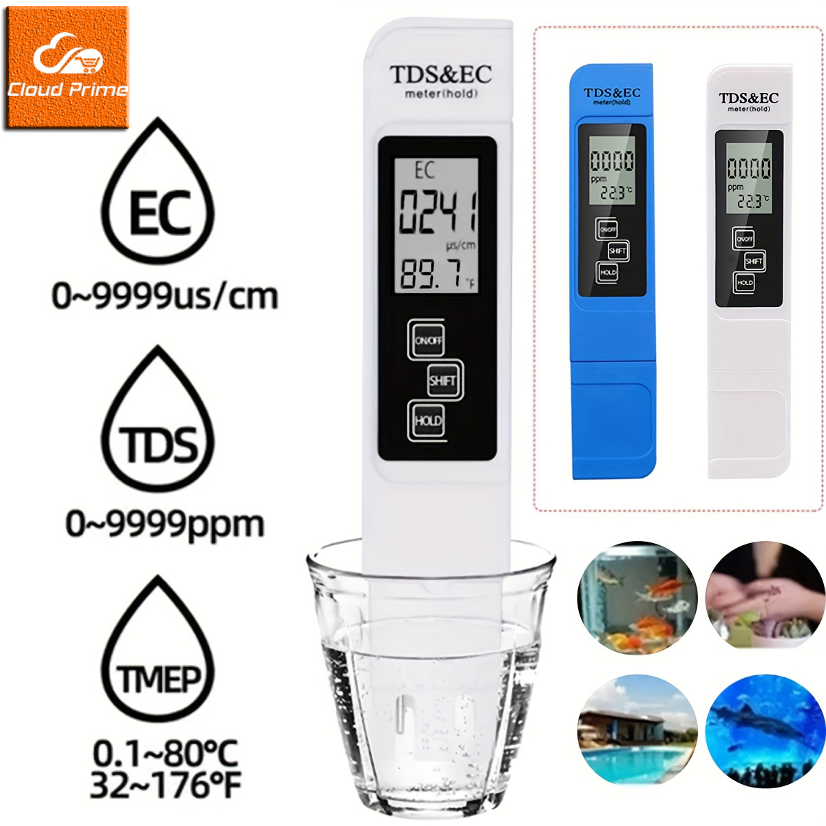 Ph Meter Digital Water Tester - 3in1 水質検出ペン家庭用飲料水純度 EC メーター高精度 TDS メーター