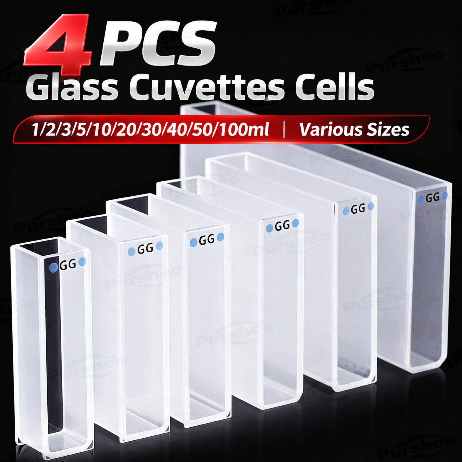 4個入り ガラスキュベット 1/2/3/5/10/20/30 - Lab Equipment のレビューと価格